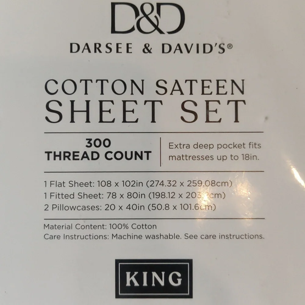 New!D&D King Bedding 100% Cotton Sateen Sheet Set Of 4 Cottagecore Retro Y2K